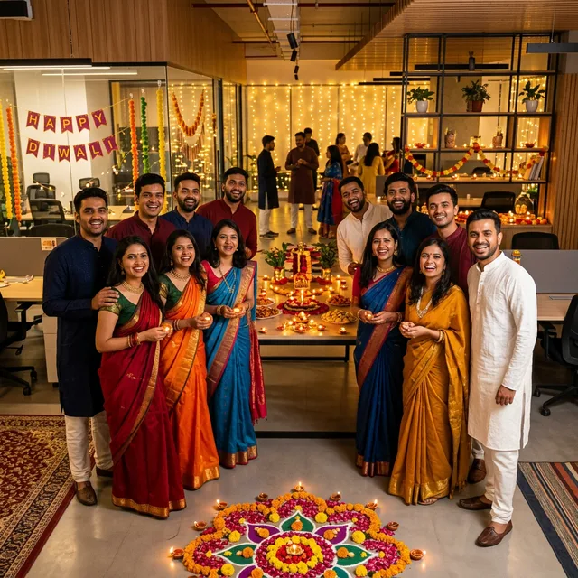 Team in traditional attire