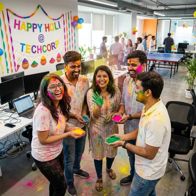 Colorful Holi celebration